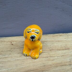 Orange Talavera Dog Figurine Decor.